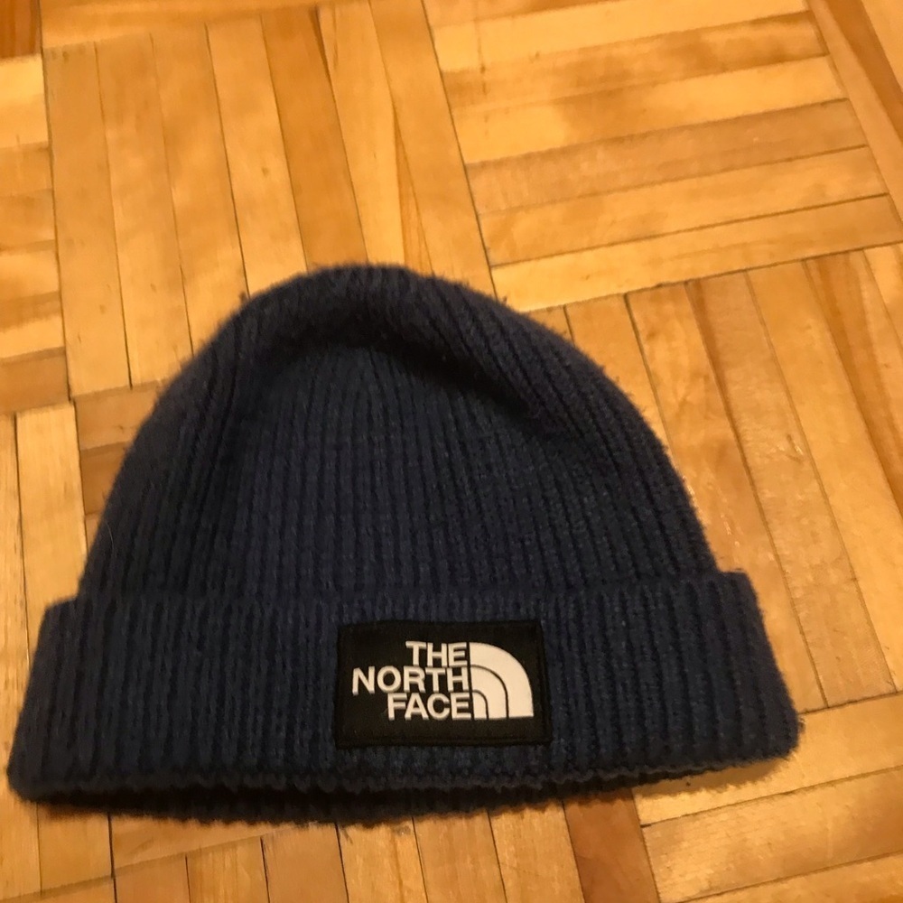 The North Face Blue Knit Hat Warmth Logo​​​​